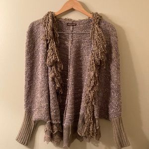 NEW Women's Fringe Trim Dolman Sleeve Cardigan Sweater Sz S/M